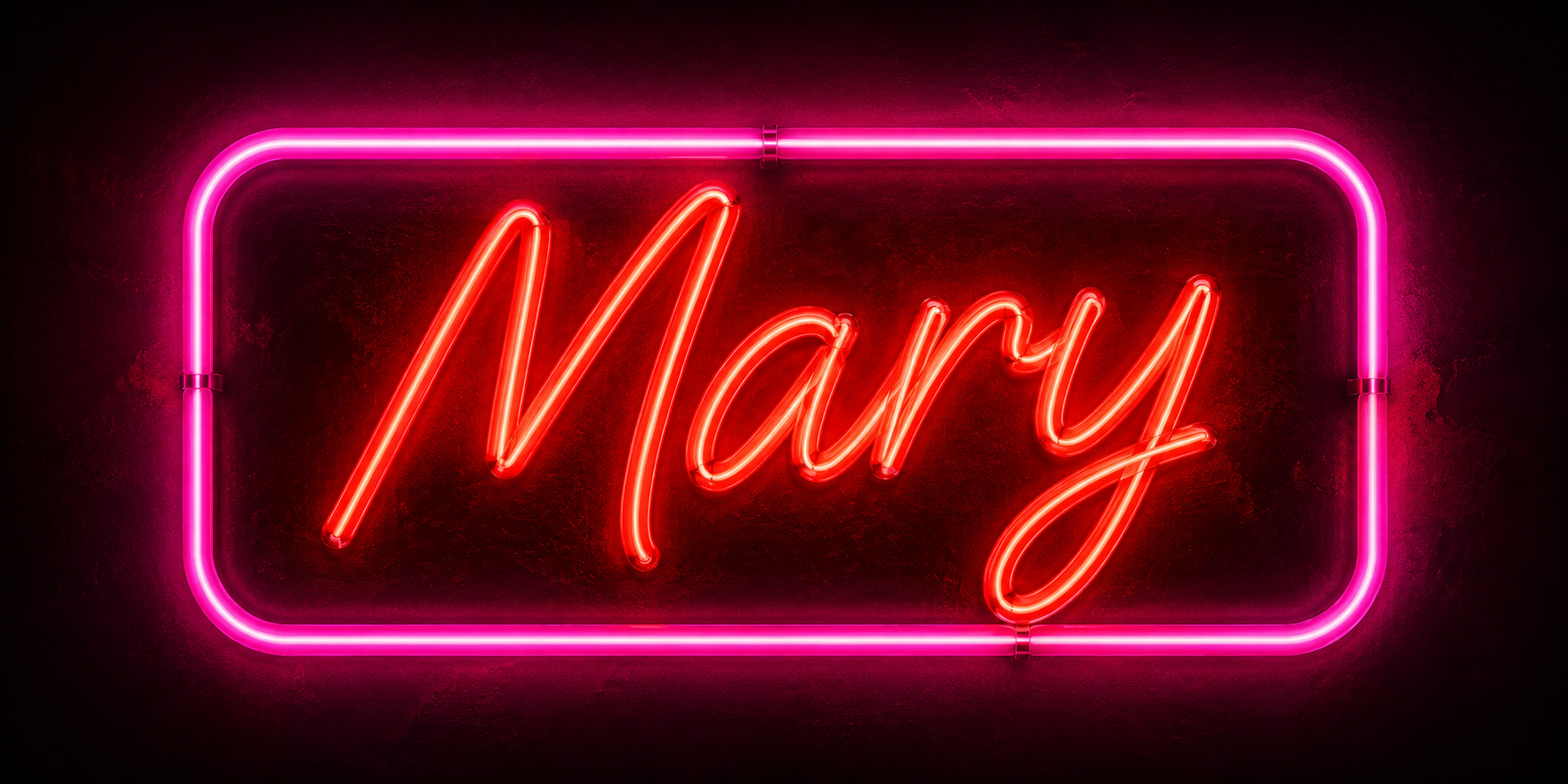 Mary neon button
